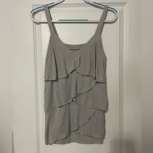 New York & Company Cute gray ruffled tank top